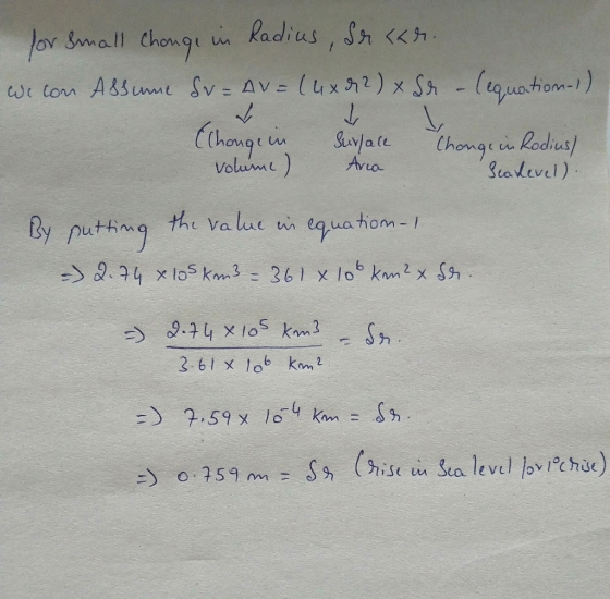 i Radius, Sh <<h. Jor Small Chong wi ton AssimmL Sv AV(4x h2) x Sh -ltguatiom-1) hongeu Rodius Sealevel) SuyJate Ava Volume)
