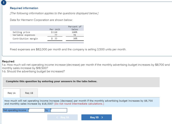 Required information [The following information applies to the questions displayed below.] Data for Hermann Corporation are s