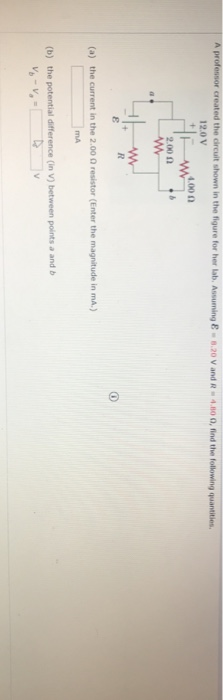 A professor created the circuit shown in the figure for her tab. Assuming 83.20 V and R4100, find the following quantities. 1