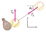 The figure shows a 0.3 kg baseball just before and