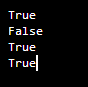 True False True True