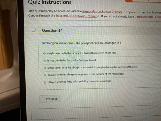 Quiz Instructions This quiz may only be accessed with the Respondus Lockdown Browsere. If you are in another browse Canvas th