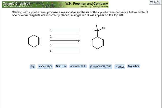 Starting with cyclohexene, propose a reasonable sy