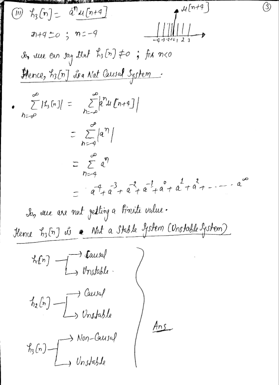M[nte Oh (n) = 6 M [n+0] ho 7+9=0; 03-4 -47-340123 Son lle can I say that that h3 [n] to g for no Hence, hs [n] is a Nat Gus