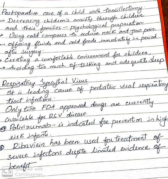 teskoperative care of a child with tonsillectomy Decreasing childeens anxiety though childeen and their families - psycholog