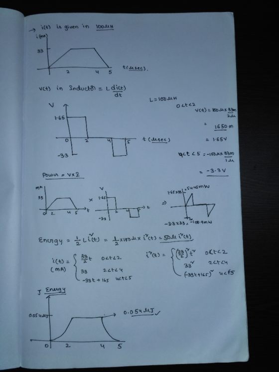 İ(t) is given in loot 33 . t( sec) vct) in induc- Ldict) dt 2JA 1.65 1650 en -33 3.3 と -3-9 mA) 33 24 J Enngy 4 5