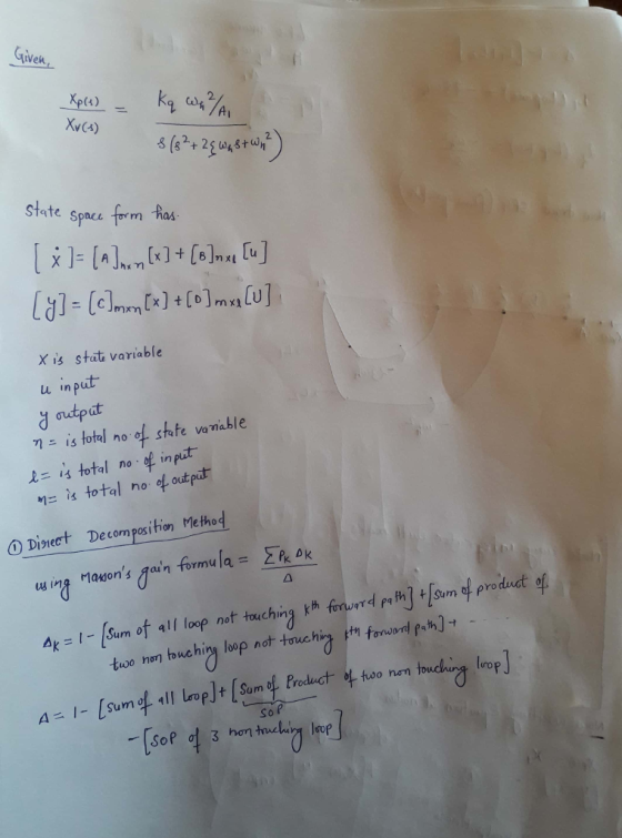 Veh Xp(s) State spae frm as X is stati variable Lu input η is fotal no of shfe vanable is total no of inpat Me is total no of