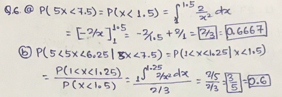 9.6.@ PL 5X<7.5) = Plx< 1.5) = $1.52 doc Ele), 2-2.5+%=231406667 © P(525X46.250 5x27.5) = P(<x<25] x<0.5) - Pli<x<1.25). S Pf