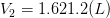 V_{2} = 1.62 1.2 (L)