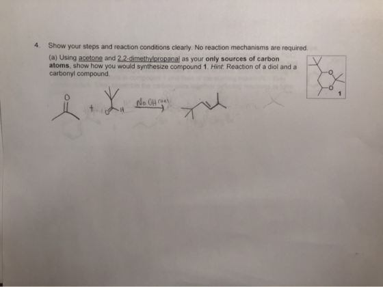 Show your steps and reaction conditions clearly. No reaction mechanisms are required. (a) Using acetone and 2.2-dimethylpropa