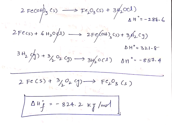 + 3 2 Fecoup, css > F40,61 + 3ylock) 2 Fecs) + 6 Hooge) — 2Fef043 9)+ 3*2.49) AH= -288.6 DH°= 321.8 3+2 960 +3497 () 344064)