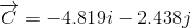 \overrightarrow{C}=-4.819 i-2.438 j