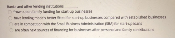 Banks and other lending institutions frown upon family funding for start-up businesses have lending models better fitted for