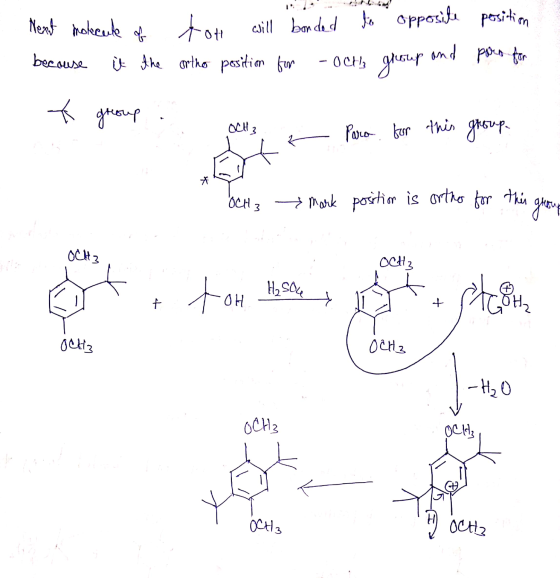 Nent molecule of tot will bonded to opposite persition because it the ortho position for - Oct group and Pors for * group - P