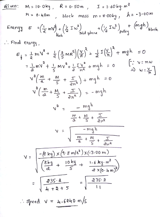 block mass m: ook block Solid phene Final enn -t 0 35. & Speed v .6240 m/s