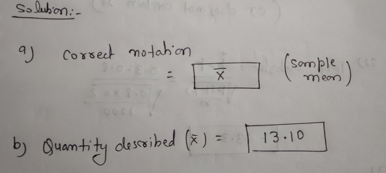 Solubion. no tom cool aj correct notation 8-0-8 (samples - Х mean sox . described (x) = by Quantity 13.10