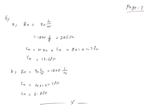 Page 7 6 a, Rn= on the = 1800 t = 2952 (n = wxL x Cn=8x1+ loafe (n = 13.6ff by Rn = Vnt a = 1800 | 4 Си - цях). 7te (n = 6.8f