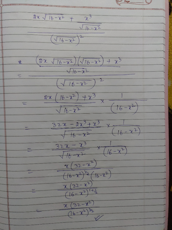 e Page २४ 116-x- + 3 V6-22 X-91 ____(0x (76- 176 ) 16-222 2x16-2)+23 16- 2 6 322 - 2213 16- 6 -) -22) 327 -23 16-X) )- 2/32-2