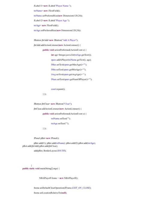 JLabel ll-new JLabel(Player Name:): tutName new JTextField(); tutName.setPreferredSize(new Dimension(12024) JLabel 12-new J