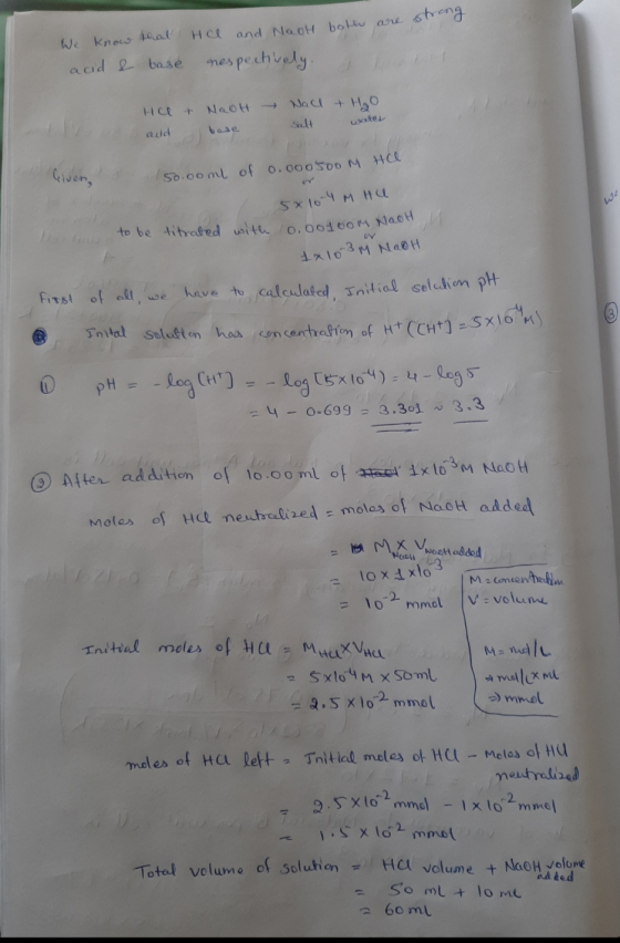 and Naott bol ane shreng We knos 4al Hc acid & base nes pechvely + Hao NaCl HCE t Naot Salt wateL ase add Gluen So.0o ml of o