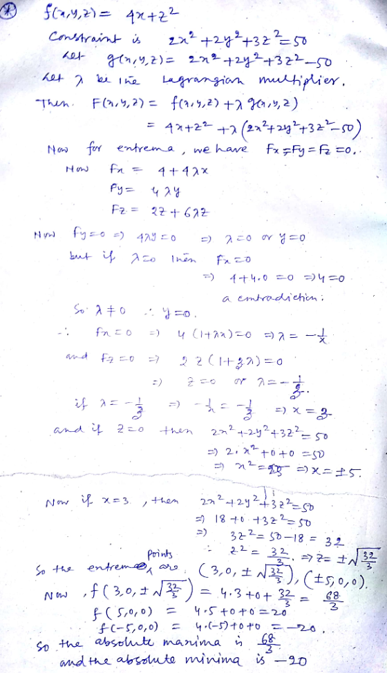 za2232-s any2)2+2y2+322-50 grangian muhtplier Fa,,2) f(119,2) , 2) Thun (2n*t 249*+3 20) 422 fr entrema, we have Fx Fy = Fi