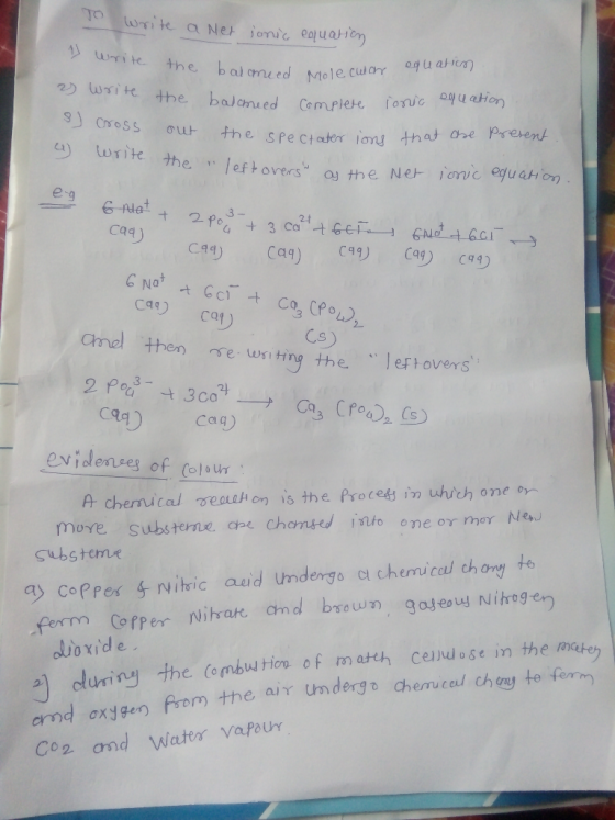 To Write a Ner jonic Coluation A write the bal mee 2) write the balmeed equation meed Molecular balmeed Complete ionic educat