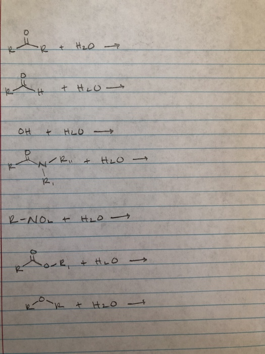 H2O + H2O- OH + H2O R, & H2O - - R-NOL + H2O. hook + H2O - kort H2o