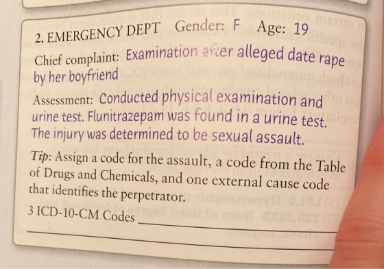 Age: 19 er alleged date rape 2. EMERGENCY DEPT Gender: F Chief complaint: Examination arter alleged date by her boyfriend Ass
