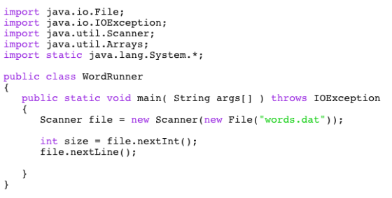 import java.io.File; import java.io. IOException; import java.util.Scanner; import java.util.Arrays; import static java.lang.