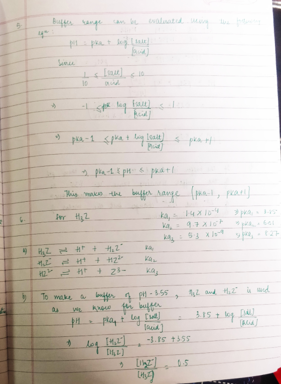Buffer nge can be evaluated wing the following ын рид + оо. | Толх] Jacid Since is [salt] s 10 10 and -1 cost log Esalt] s ac