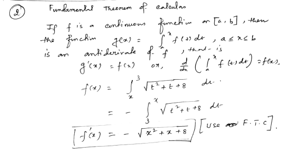 wted Theorem trem udame Fundamental theorem of enteulan If f is a continuous finetim on [a,b], then the finchin geala fede ,