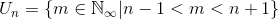 Un = {mENn-1<m<n +1}