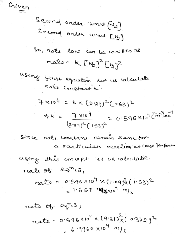 criven second order wirt (3] second order wirud [th] . So, rate law can be written as rate : k [Mg] ² [m]2 using sing finst e