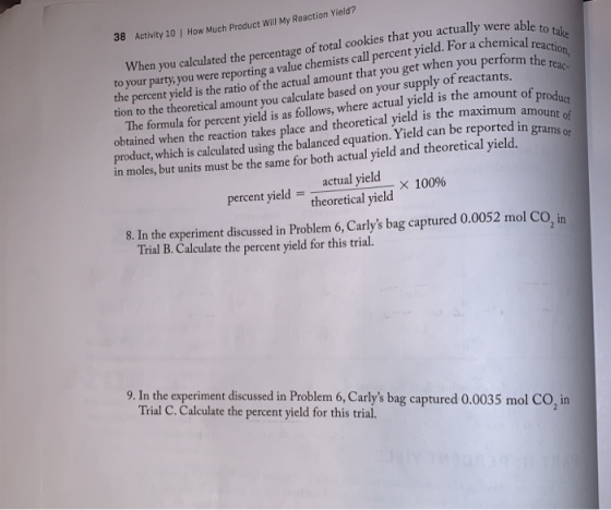ere able to take 38 Activity 10 | How Much Product Will My Reaction Yield? nical reaction, rform the reac- he amount of produ