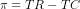 \pi = TR - TC