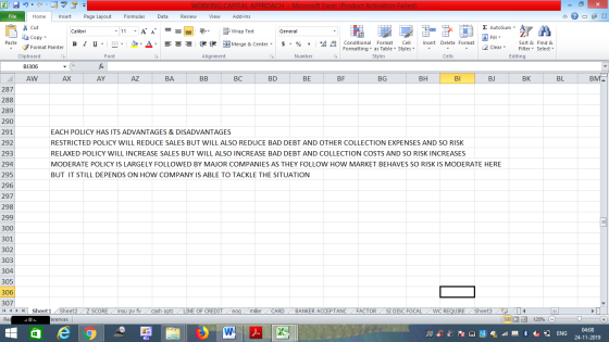 - 2x Find & Select BL BM WORKING CAPITAL APPROACH - Microsoft Excel (Product Activation Failed) File Home Insert Page Layout