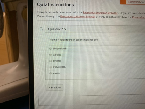Community for Quiz Instructions This quiz may only be accessed with the Respondus Lockdown Browsere. If you are in another b