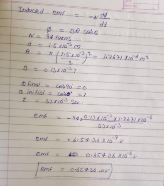 PAGE NO -induced enc was dt 2 e mf 33110 3xIoS .6.54. 3.5 x 10ナ