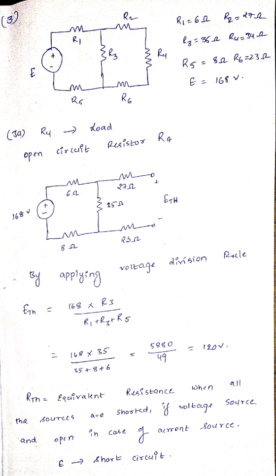 (3) RI Rg: 352 Ru=342 8e RG=23.8 Rs %3D E = 168 V. RG Load (30) Rq Resistor open cir luft ETH 168 V Reule alinision opplyfing