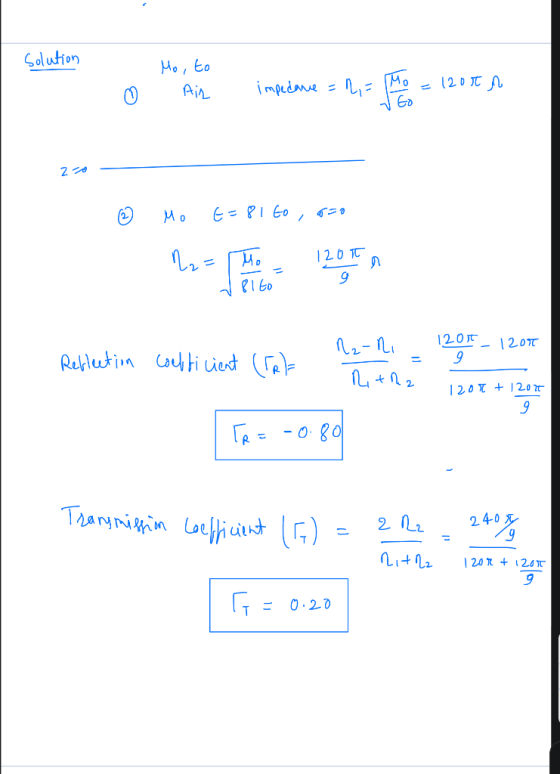 solution B Mo, to C Air impedance = 2 = 16 = 1200 20 - Mo 6= 81 to , q=0 120ta Bito In- en Reflection Couti ciet (rar 2011 la