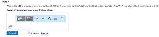 What is the pH of a buffer system that contains 0.