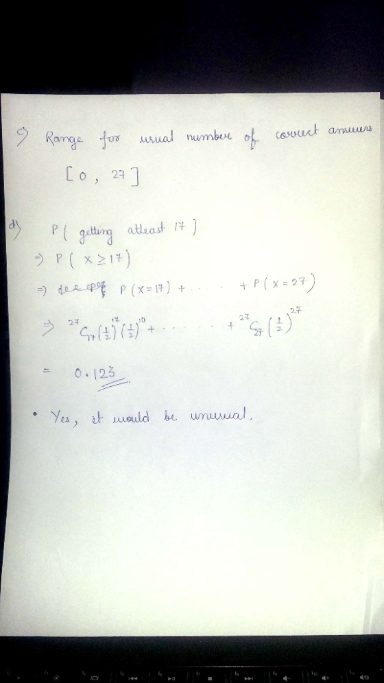 O, 27 Pgiatsas) + P(X=27 谋 :0 0.125