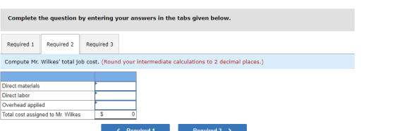 Complete the question by entering your answers in the tabs given below. Required 1 Required 2 Required 3 Compute Mr. Wilkes