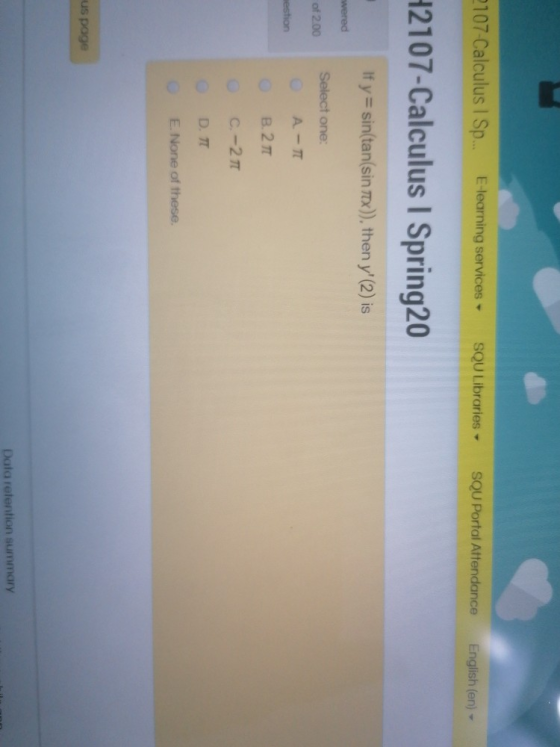 107-Calculus I Sp.. E-learning services - SQU Libraries SQU Portal Attendance English (en) - H2107-Calculus I Spring20 If y=s