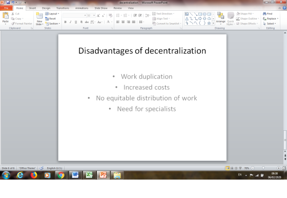 2 015 Home decentralization - Microsoft PowerPoint Review View File Insert Design Transitions Animations Slide Show Cut A Lay