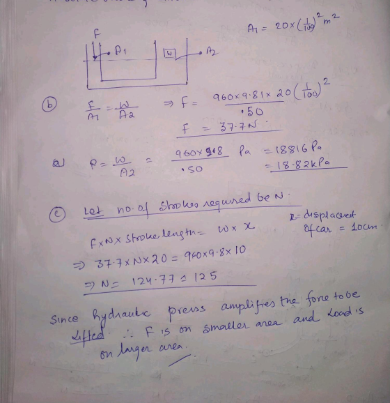 A = 200 (10) 20x (too m² T A1 14 lut 20 (Toeg? E-W Aa 960x9.81x 20 • 50 = 37.7N f 960x968 pa w - 18816 Pa 18.82kla A2 so Let