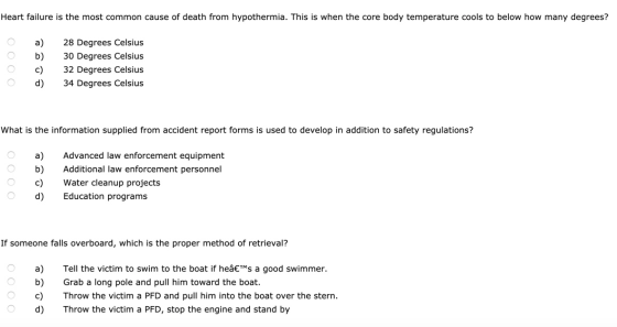 Heart failure is the most common cause of death from hypothermia. This is when the core body temperature cools to below how m