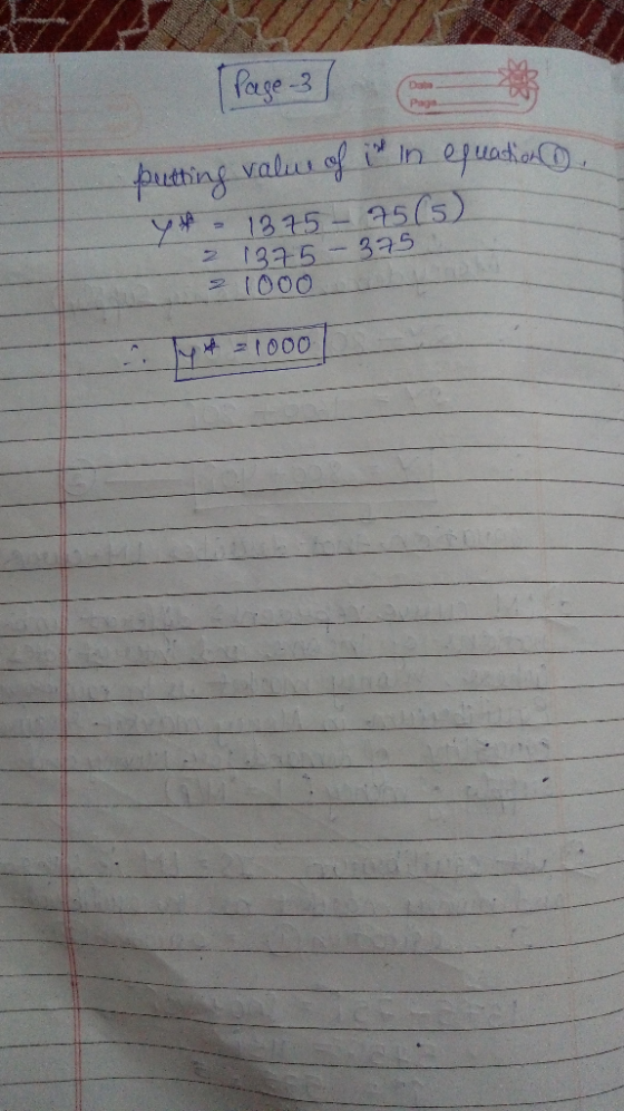 pulting value of it in equation y H - 1875 - 25(5) 2 1375-375 2 1000 2 y Z1000 = 1000/