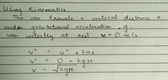 usina ine matic Thie ar tavelsa ventical distanc H ll at 2.