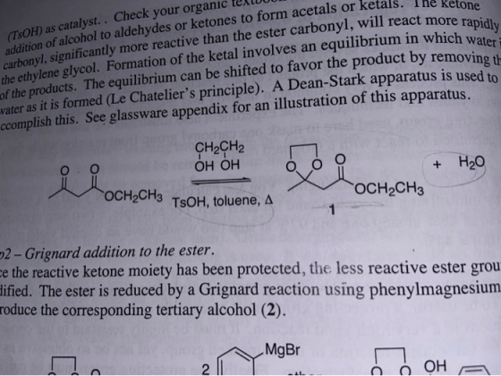 or ketals. The ketone will react more rapidly rium in which water act by removing th O as catalyst.. Check your organic tell